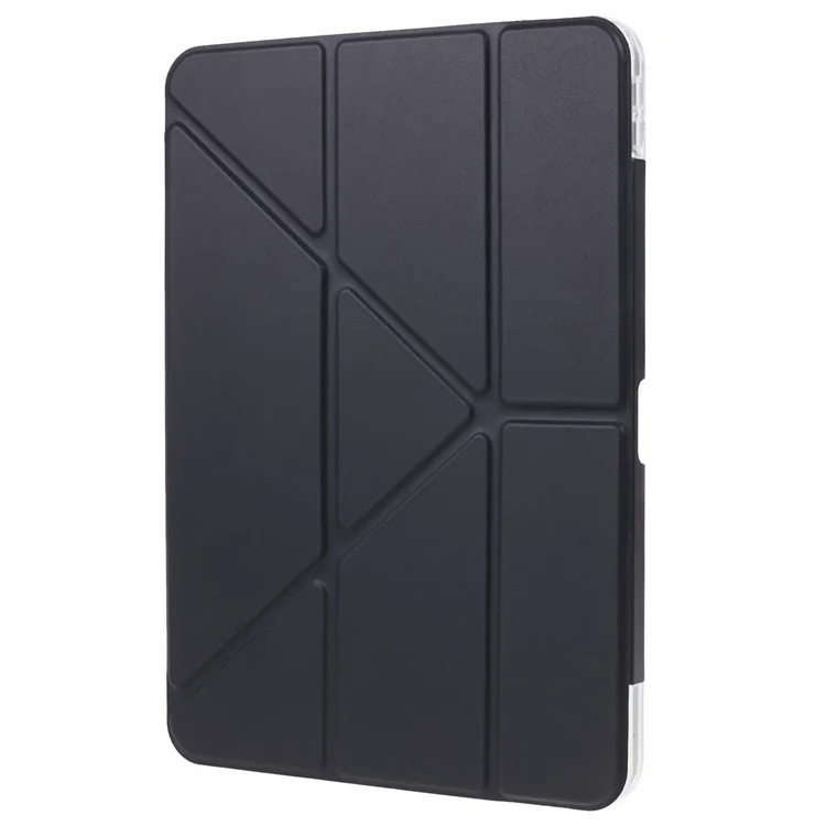 MUTURAL Origami Stand Case para iPad Air (2020) / (2022), Capa Protetora de Tablet de Couro PU com Suporte Destacável para Lápis - Preto