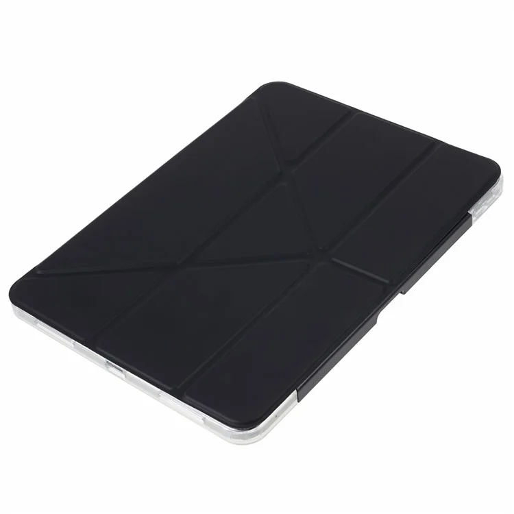 MUTURAL Origami Stand Case para iPad Air (2020) / (2022), Capa Protetora de Tablet de Couro PU com Suporte Destacável para Lápis - Preto