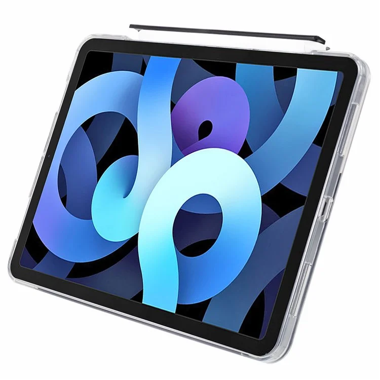 MUTURAL Origami Stand Case para iPad Air (2020) / (2022), Capa Protetora de Tablet de Couro PU com Suporte Destacável para Lápis - Preto
