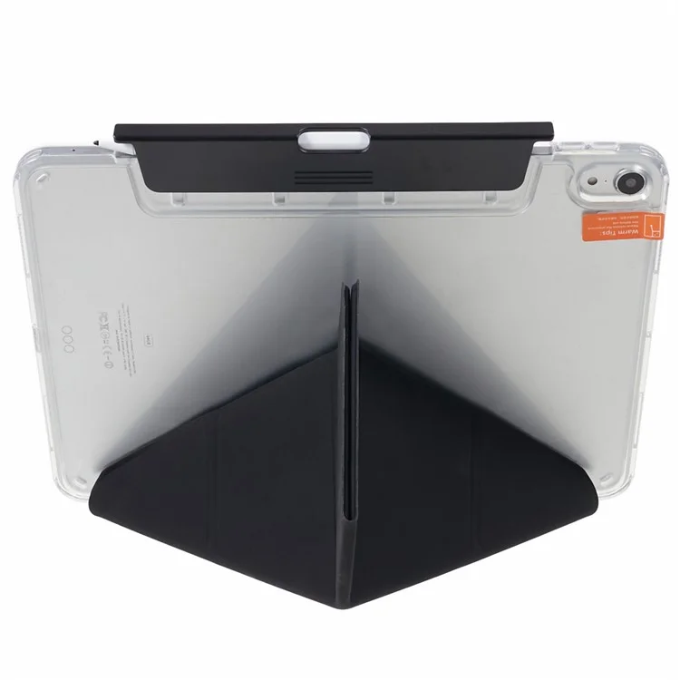 MUTURAL Origami Stand Case para iPad Air (2020) / (2022), Capa Protetora de Tablet de Couro PU com Suporte Destacável para Lápis - Preto