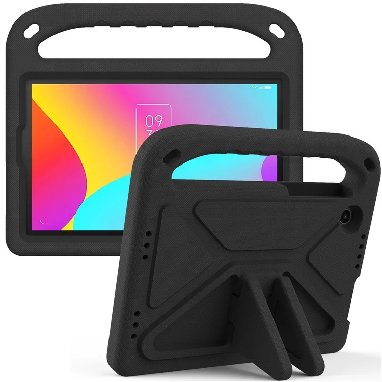 For TCL Tab 8 LE Kickstand Tablet Case Drop-proof EVA Tablet Cover with Portable Hand Grip - Black