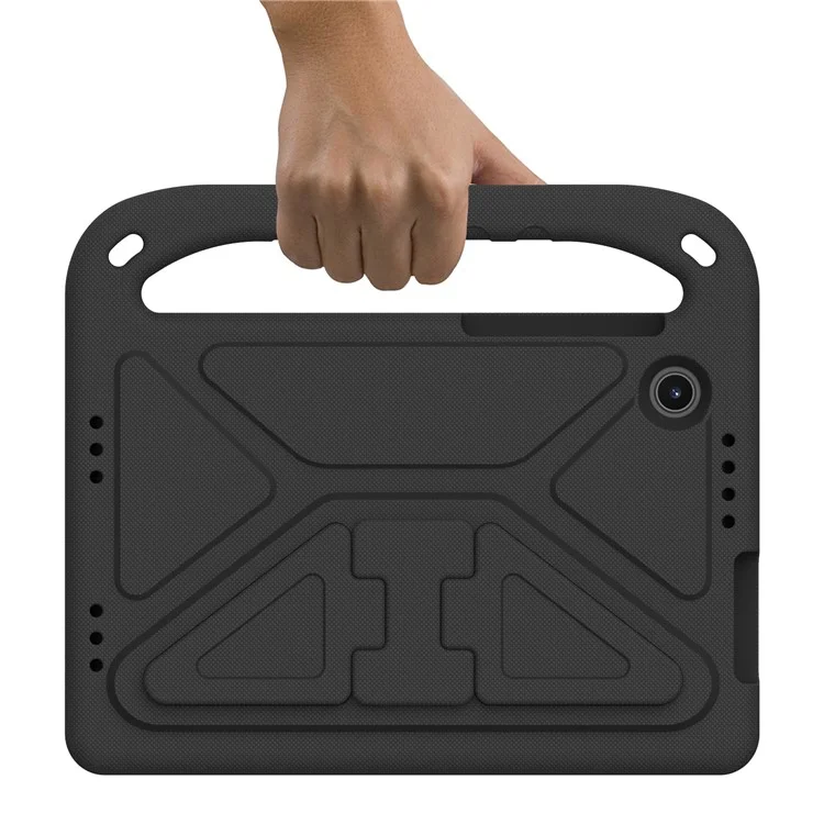 For TCL Tab 8 LE Kickstand Tablet Case Drop-proof EVA Tablet Cover with Portable Hand Grip - Black