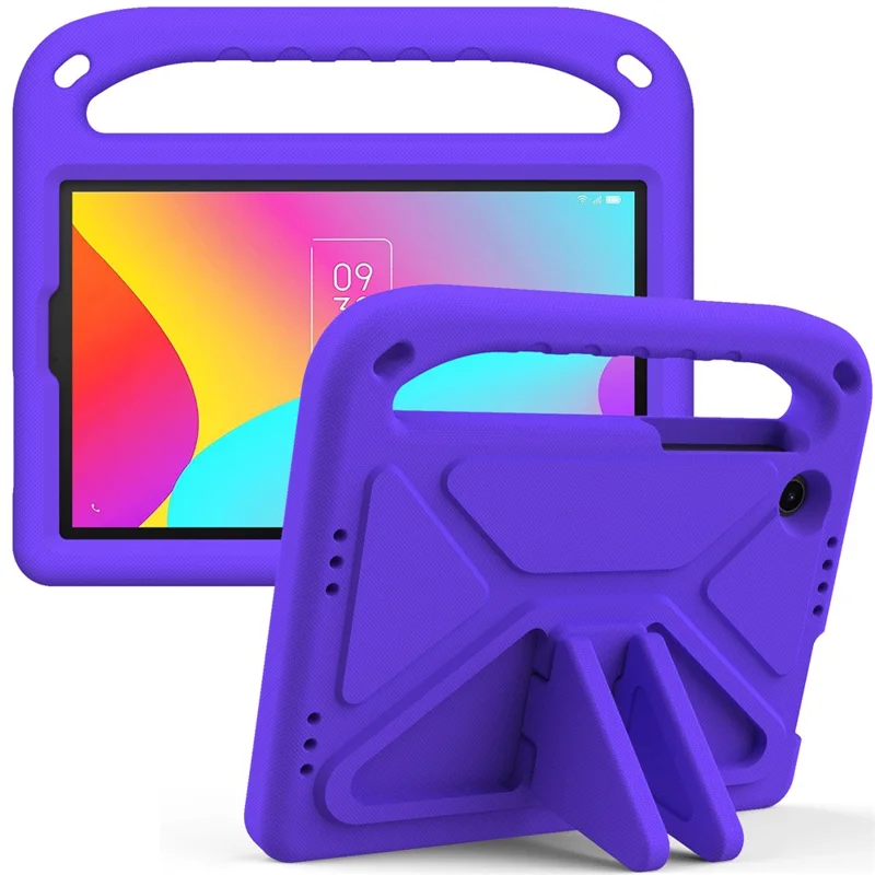 For TCL Tab 8 LE Kickstand Tablet Case Drop-proof EVA Tablet Cover with Portable Hand Grip - Purple