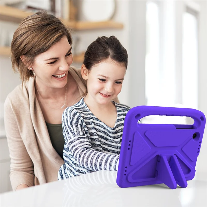 For TCL Tab 8 LE Kickstand Tablet Case Drop-proof EVA Tablet Cover with Portable Hand Grip - Purple