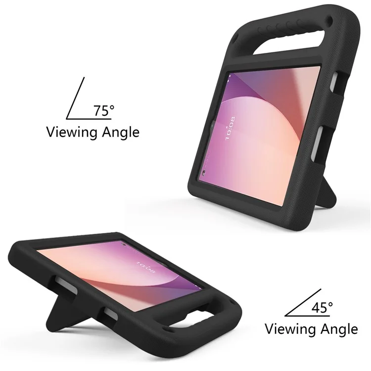 Para Lenovo Tab M8 (4ª Geração) 2024 TB-301XU / M8 (4ª Geração) 2023 TB-300FU Hand Grip EVA Tablet Case Foldable Kickstand Tablet Cover - Preto