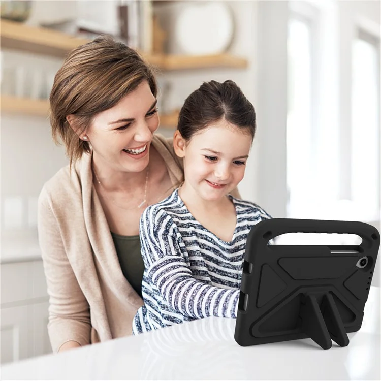 Para Lenovo Tab M8 (4ª Geração) 2024 TB-301XU / M8 (4ª Geração) 2023 TB-300FU Hand Grip EVA Tablet Case Foldable Kickstand Tablet Cover - Preto
