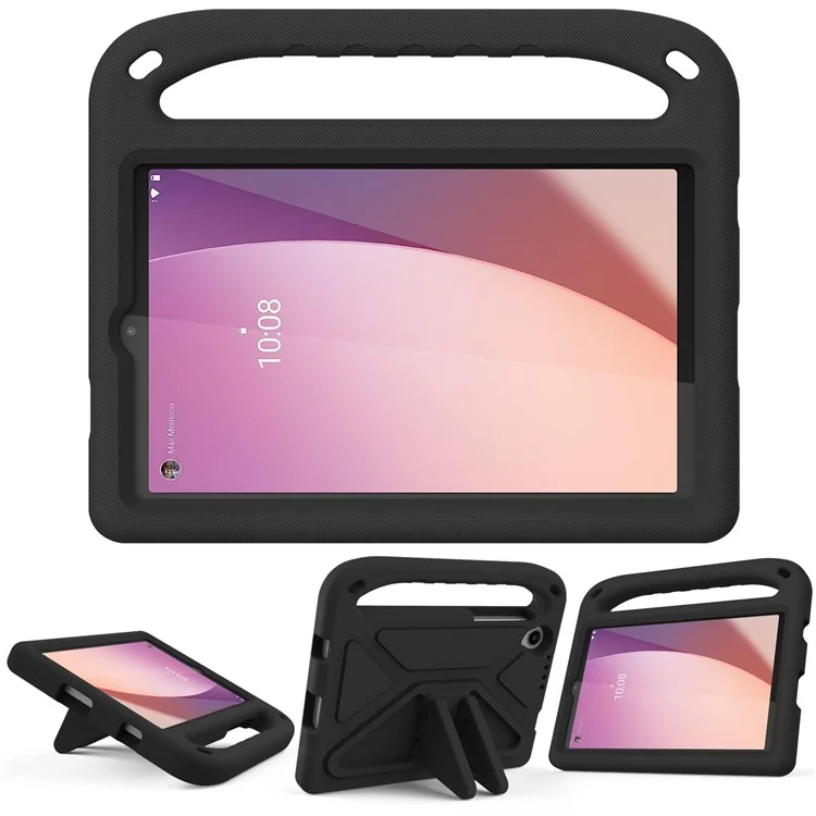 Para Lenovo Tab M8 (4ª Geração) 2024 TB-301XU / M8 (4ª Geração) 2023 TB-300FU Hand Grip EVA Tablet Case Foldable Kickstand Tablet Cover - Preto