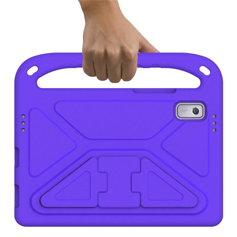For Lenovo Tab M9 TB-310FU Kickstand Tablet Case Hand Grip EVA Shockproof Cover - Purple