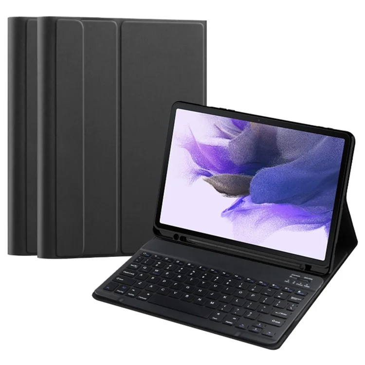 For Samsung Galaxy Tab S10+ / S9+  / S8+ / S7+ / S7 FE Leather Stand Tablet Case with Detachable Magnetic Wireless Keyboard (Without Touchpad)