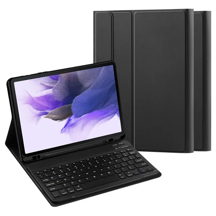 For Samsung Galaxy Tab S10+ / S9+  / S8+ / S7+ / S7 FE Leather Stand Tablet Case with Detachable Magnetic Wireless Keyboard (Without Touchpad)