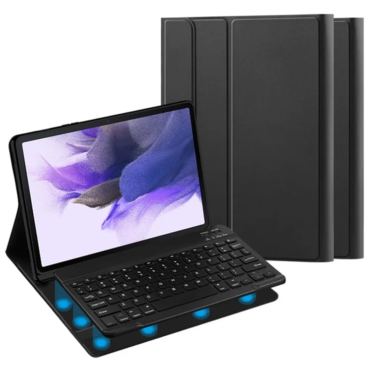 For Samsung Galaxy Tab S10+ / S9+  / S8+ / S7+ / S7 FE Leather Stand Tablet Case with Detachable Magnetic Wireless Keyboard (Without Touchpad)