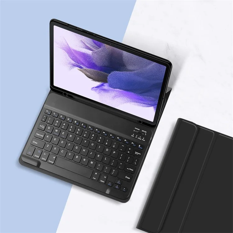 For Samsung Galaxy Tab S10+ / S9+  / S8+ / S7+ / S7 FE Leather Stand Tablet Case with Detachable Magnetic Wireless Keyboard (Without Touchpad)