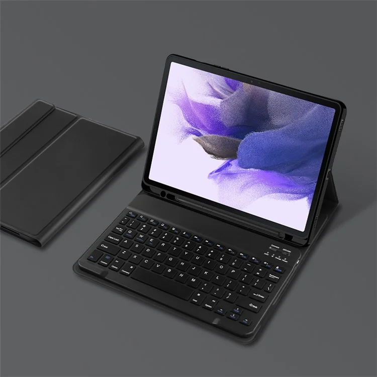 For Samsung Galaxy Tab S10+ / S9+  / S8+ / S7+ / S7 FE Leather Stand Tablet Case with Detachable Magnetic Wireless Keyboard (Without Touchpad)