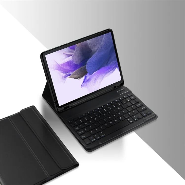 For Samsung Galaxy Tab S10+ / S9+  / S8+ / S7+ / S7 FE Leather Stand Tablet Case with Detachable Magnetic Wireless Keyboard (Without Touchpad)