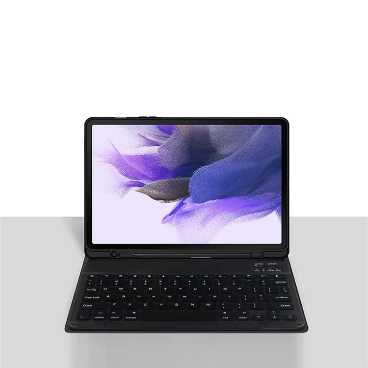 For Samsung Galaxy Tab S10+ / S9+  / S8+ / S7+ / S7 FE Leather Stand Tablet Case with Detachable Magnetic Wireless Keyboard (Without Touchpad)