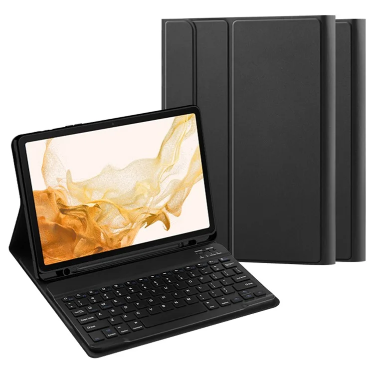 For Samsung Galaxy Tab S10+ / S9+  / S8+ / S7+ / S7 FE Leather Stand Tablet Case with Detachable Magnetic Wireless Keyboard (Without Touchpad)