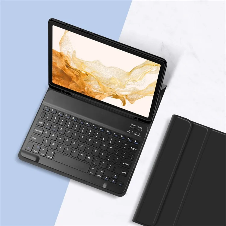 For Samsung Galaxy Tab S10+ / S9+  / S8+ / S7+ / S7 FE Leather Stand Tablet Case with Detachable Magnetic Wireless Keyboard (Without Touchpad)