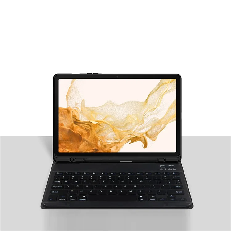 For Samsung Galaxy Tab S10+ / S9+  / S8+ / S7+ / S7 FE Leather Stand Tablet Case with Detachable Magnetic Wireless Keyboard (Without Touchpad)