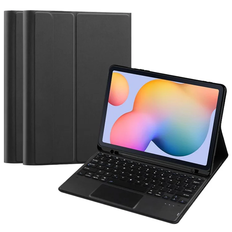 For Samsung Galaxy Tab S6 Lite (2024) / S6 Lite (2022) / S6 Lite (2020) PU Leather Stand Case BT Keyboard Built-in Touchpad and Pen Slot