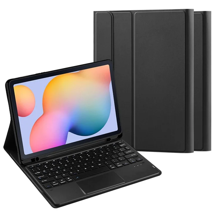 For Samsung Galaxy Tab S6 Lite (2024) / S6 Lite (2022) / S6 Lite (2020) PU Leather Stand Case BT Keyboard Built-in Touchpad and Pen Slot