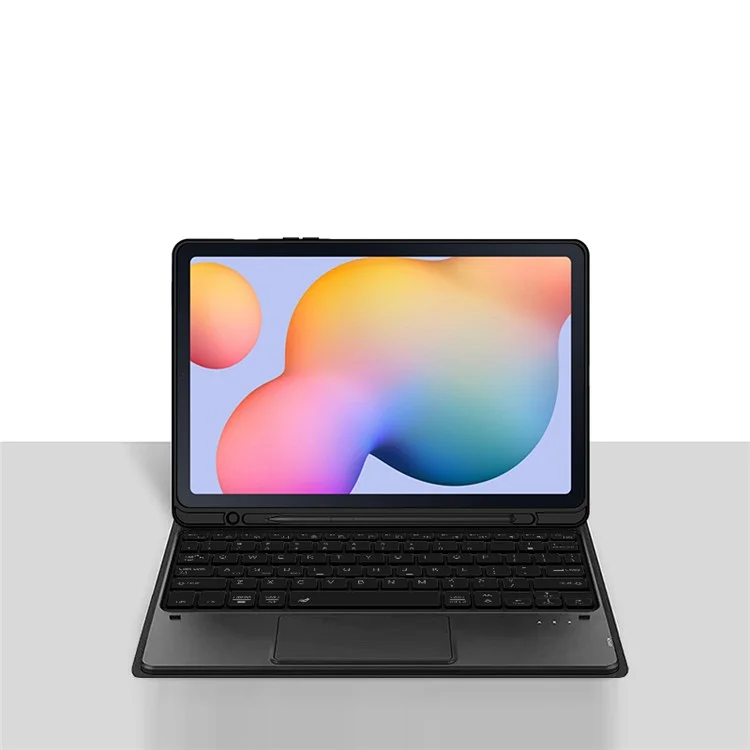 For Samsung Galaxy Tab S6 Lite (2024) / S6 Lite (2022) / S6 Lite (2020) PU Leather Stand Case BT Keyboard Built-in Touchpad and Pen Slot