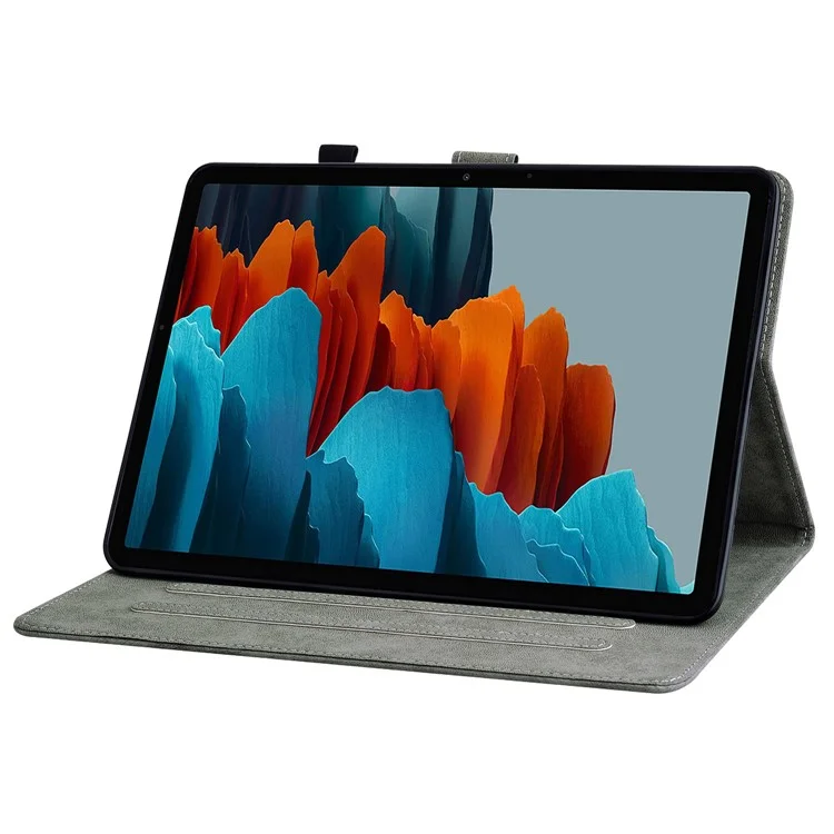 Para Samsung Galaxy Tab S10+ / S9+ Estuche de Tableta con Patrón Lindo de Tigre Estampado Funda de Cuero PU con Soporte para Tarjeta - Azul Oscuro