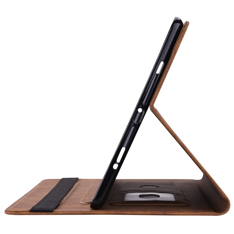 Funda antideslizante para tableta para Samsung Galaxy Tab S10+ / S9+ Imitación de cuero de PU con estampado de flor de mariposa, soporte para tarjetas y soporte - Marrón