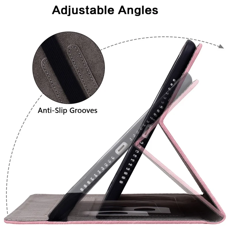 Folio z syntetycznej skóry PU z podstawką do Amazon Fire Max 11, etui z nadrukiem, z wpiętami na karty, odporno na wstrząsy - różowy