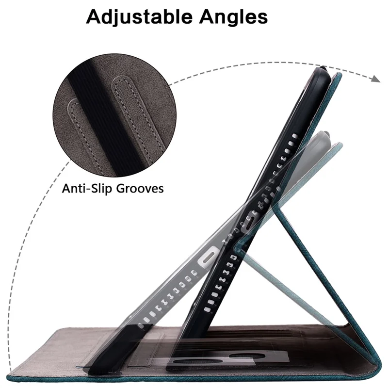 Capa de Suporte em Couro PU para Amazon Fire Max 11, Compartimentos de Cartão Impressos, Capa Tablet à Prova de Choques - Azul