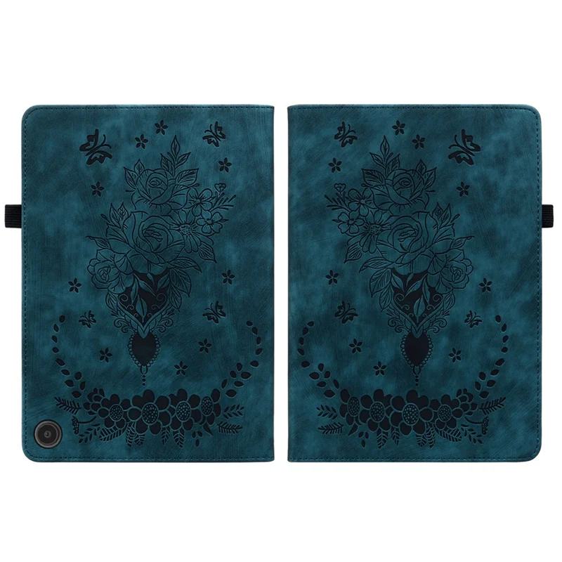Capa de Suporte em Couro PU para Amazon Fire Max 11, Compartimentos de Cartão Impressos, Capa Tablet à Prova de Choques - Azul