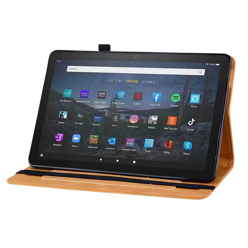 For Amazon Fire Max 11 Tablet Case PU Leather Card Slots Zipper Pocket Wallet Folding Stand Cover - Yellow