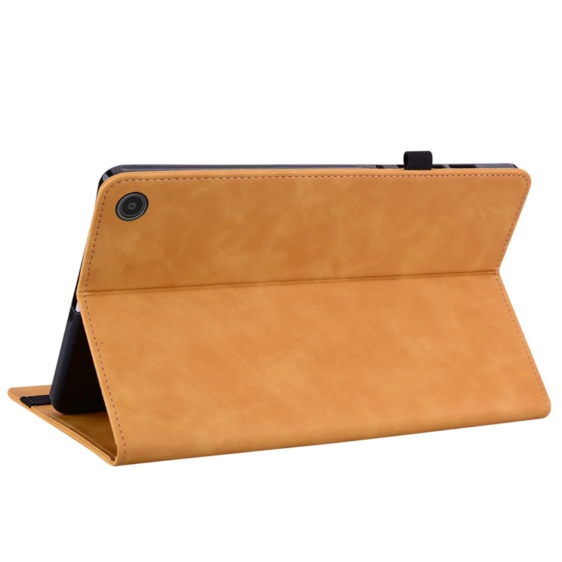 For Amazon Fire Max 11 Tablet Case PU Leather Card Slots Zipper Pocket Wallet Folding Stand Cover - Yellow