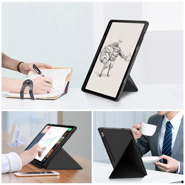 Funda para Tablet para Samsung Galaxy Tab S9 SM-X710, SM-X716B, SM-X718U, Cuero de PU, Soporte Origami, Funda Protectora - Negro