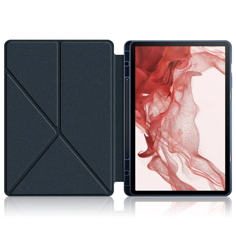Чехол для планшета Samsung Galaxy Tab S9 SM-X710, SM-X716B, SM-X718U из искусственной кожи с подставкой-оригами, защитный чехол - темно-синий