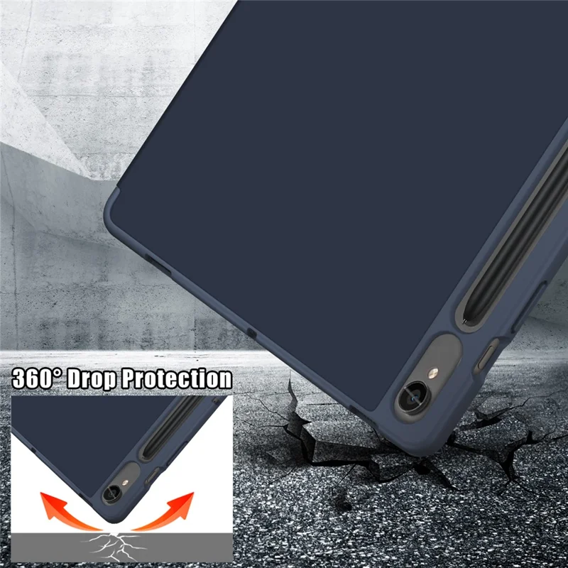Чехол для планшета Samsung Galaxy Tab S9 SM-X710, SM-X716B, SM-X718U из искусственной кожи с подставкой-оригами, защитный чехол - темно-синий