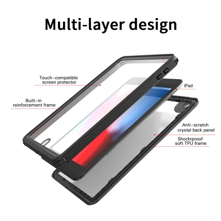 Étui Étanche à Tablette FS Pour Ipad Mini (2019) 7,9 Pouces IP68 Couverture de Protection à Poussière Complète IP68 Avec Protecteur D'écran