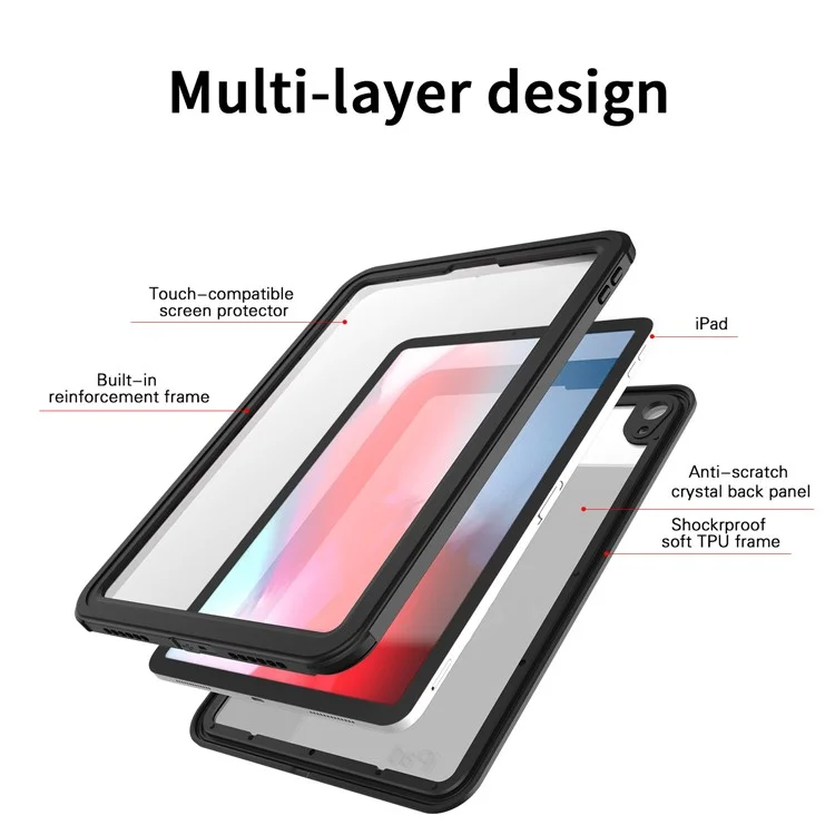 FS Full-Body Protective Case für iPad Pro 11-Zoll (2018), IP68 wasserdicht, stoßfest und staubdicht, Tablet-Hülle mit Bildschirmschutz