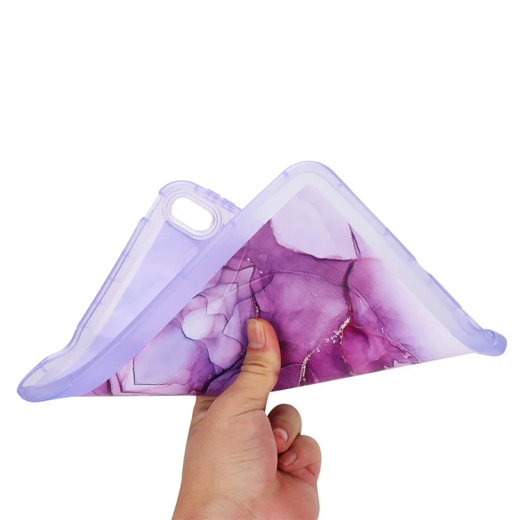 Für iPad 10.9 (2022) TPU Tablet Case Marmorprint Stoßfest Rückabdeckung Schale - Lila