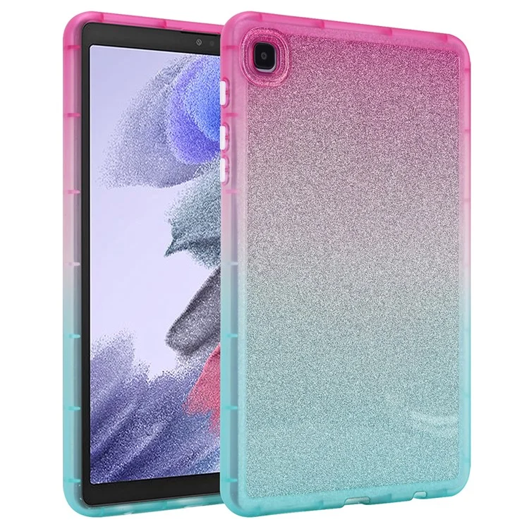 Pour Samsung Galaxy Tab A7 Lite 8,7 pouces T225 / T220 Gradient Glitter TPU Case Tablet Protective Cover - Pink / Green