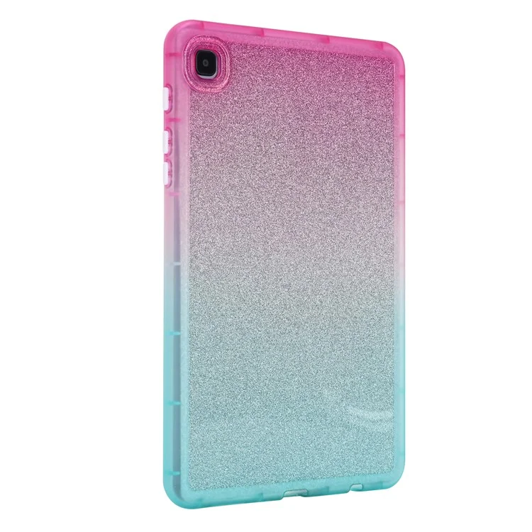 Pour Samsung Galaxy Tab A7 Lite 8,7 pouces T225 / T220 Gradient Glitter TPU Case Tablet Protective Cover - Pink / Green