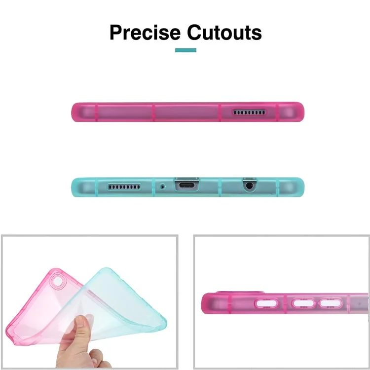 Pour Samsung Galaxy Tab A7 Lite 8,7 pouces T225 / T220 Gradient Glitter TPU Case Tablet Protective Cover - Pink / Green