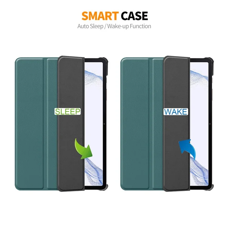 ENKAY HAT PRINCE Smart Tablet Case per Samsung Galaxy Tab S9, Pelle PU + PC Supporto Trifold Custodia Protettiva - Verde Nerastro