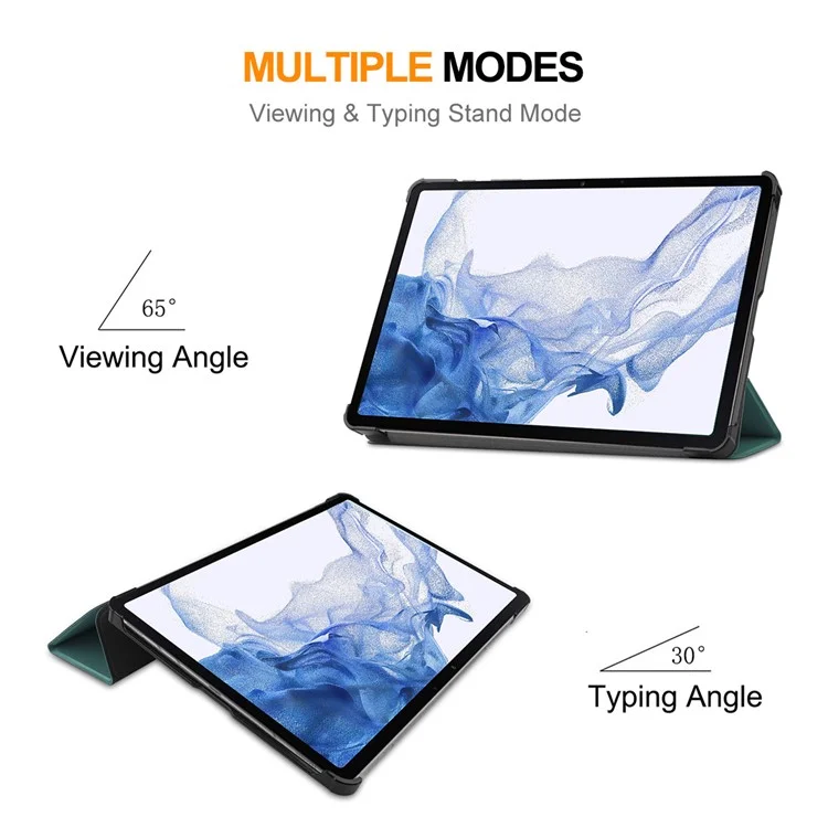 ENKAY HAT PRINCE Smart Tablet Case per Samsung Galaxy Tab S9, Pelle PU + PC Supporto Trifold Custodia Protettiva - Verde Nerastro