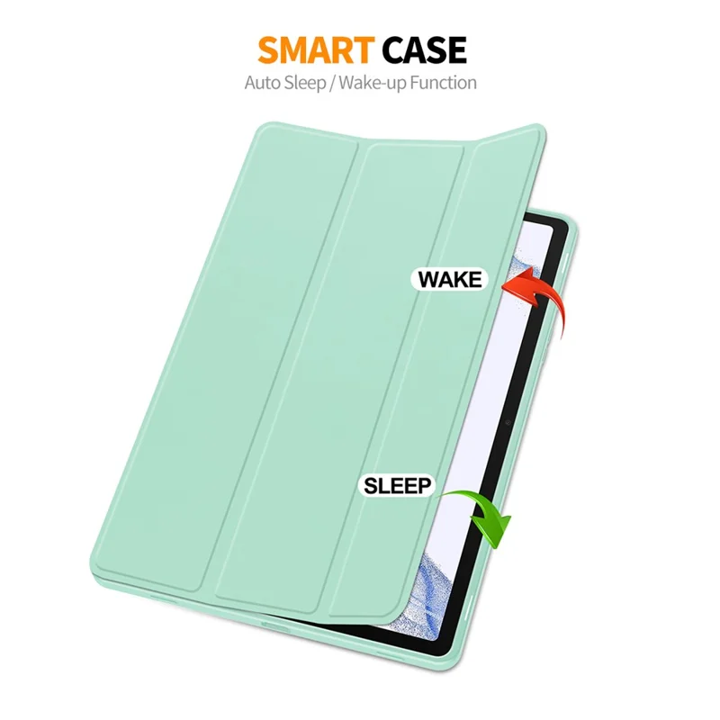 ENKAY HAT PRINCE For Samsung Galaxy Tab S9 Tri-fold Stand Tablet Case PU Leather + TPU Smart Cover with Pencil Holder - Black