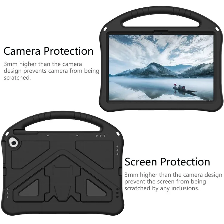 Custodia protettiva EVA per Amazon Fire Max 11 / Google Pixel Tablet, impugnatura, supporto per tablet - Nero