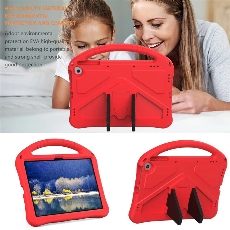 EVA Protective Cover for Amazon Fire Max 11 / Google Pixel Tablet , Grip Handle Kickstand Tablet Case - Red