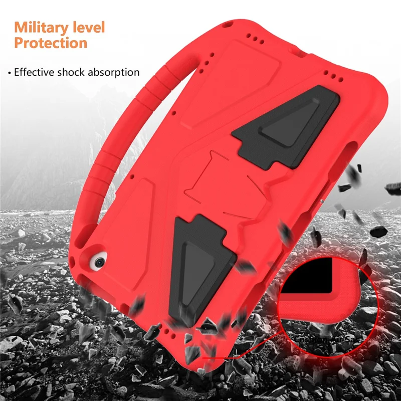 EVA Protective Cover for Amazon Fire Max 11 / Google Pixel Tablet , Grip Handle Kickstand Tablet Case - Red