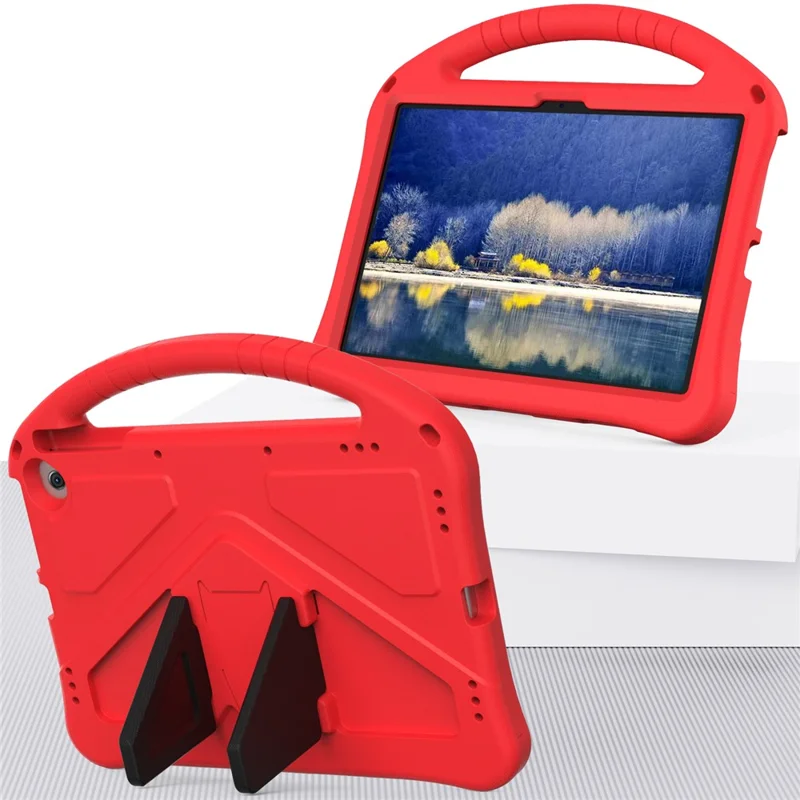 EVA Protective Cover for Amazon Fire Max 11 / Google Pixel Tablet , Grip Handle Kickstand Tablet Case - Red
