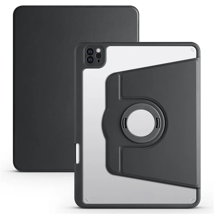 Per iPad Pro 11 (2021) / (2020) / (2022) / iPad Air 11 (2024) / Air (2022) / (2020) Custodia per Tablet Supporto Rotante in Pelle PU Copertura TPU - Nero