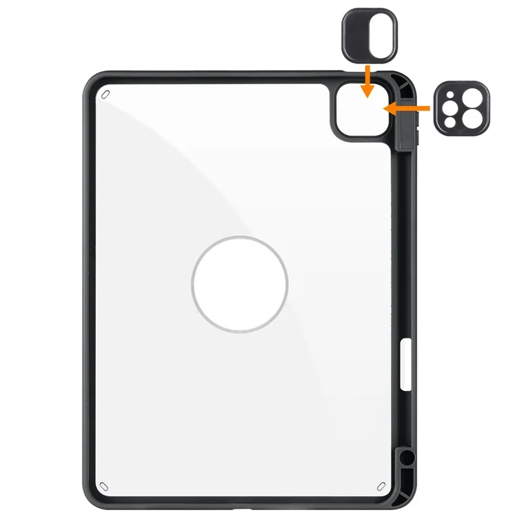 Per iPad Pro 11 (2021) / (2020) / (2022) / iPad Air 11 (2024) / Air (2022) / (2020) Custodia per Tablet Supporto Rotante in Pelle PU Copertura TPU - Nero